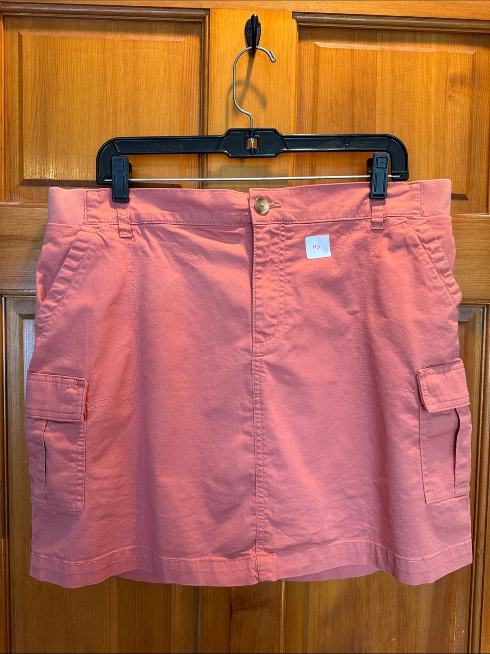 Lee Midrise Comfort Waist Coral Pink Cargo Skort Size14 Med Regular Fit - Picture 9 of 9